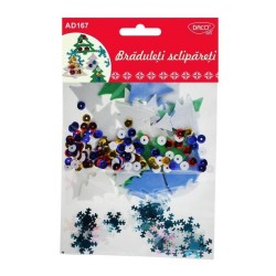 Forme Spuma Autoadeziva si Plastic DACO, Model Braduleti Sclipareti, Dimensiuni Variabile, 36 Buc/Set, Multicolor, Accesorii Craft, Accesorii Creative, Brazi din Spuma, Brazi cu Sclipici, Brazi Autoadezivi Daco, Set Decorativ Spuma Autoadeziva