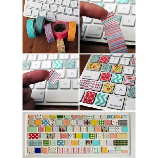 Banda Adeziva Imprimata DACO, Model Lipeste-ma Distractiv, 1.5cm x 5m, 3 Buc/Set, Multicolor, Accesorii Craft, Accesorii Creatie, Banda Adeziva Colorata, Banda Adeziva cu Model, Banda Washi Tape, Scotch Washi Tape