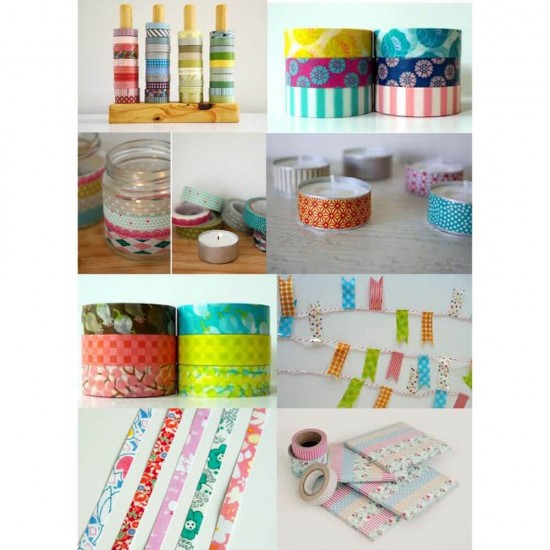 Banda Adeziva Imprimata DACO, Model Lipeste-ma Distractiv, 1.5cm x 5m, 3 Buc/Set, Multicolor, Accesorii Craft, Accesorii Creatie, Banda Adeziva Colorata, Banda Adeziva cu Model, Banda Washi Tape, Scotch Washi Tape