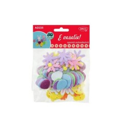 Forme Spuma Autoadeziva DACO, 80 Buc/Set, E Veselie, Multicolor, Accesorii Craft, Accesorii Creatie, Forme Decorative din Spuma, Iepurasi Decorativi cu Adeziv, Iepurasi Decorativi cu Lipici, Oua Decorative din Spuma, Fluturasi din Spuma Adeziva