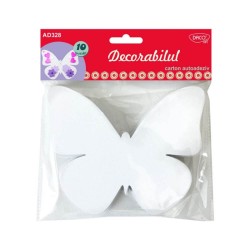 Forme Carton Autoadeziv DACO,10 Buc/Set, 13.7x11.5 cm, Model Fluture, Culoare Alba, Accesorii Creatie, Accesorii Craft, Fluturi din Carton, Fluturi din Carton Autoadeziv, Fluturasi din Carton Autoadeziv, Fluturasi Decorativi Carton Adeziv