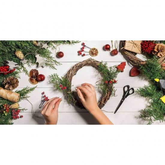Brad de Lemn Daco, 30x6.5x10 cm, Natur/Alb, Accesorii Creatie, Accesorii Craft, Mini Brad Artificial, Brad din Lemn, Brad Decorativ Lemn, Brad Mic Decorativ, Decoratiuni Brad cu Zapada, Brad cu Fulgi de Zapada
