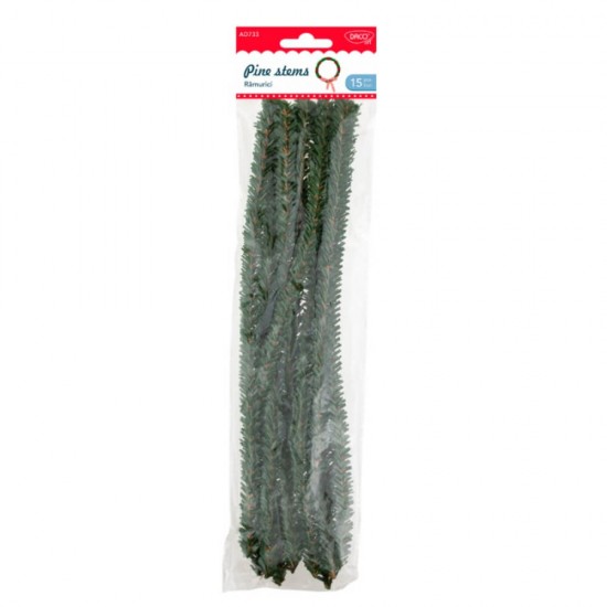 Ramuri de Brad Daco Ramurici, 12 Buc/Set, 1x30 cm, Verde, Ramuri Decorative, Ramuri Brad Decorative, Ramuri de Brad Plastic, Ramuri Verzi de Brad, Ramuri Verzi Decorative Brad, Accesorii Craft, Decoratiuni de Iarna
