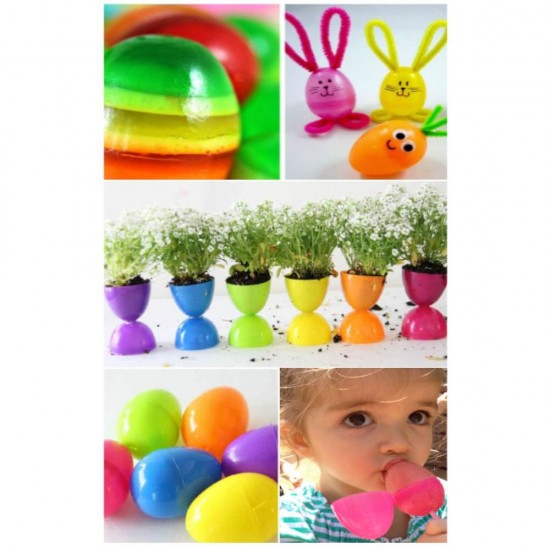 Set 4 Oua Plastic Daco, 4x6 cm, Multicolor, Oua Decorative, Decoratiuni Oua, Oua Plastic pentru Decor, Oua de Paste din Plastic, Oua de Paste de Pictat, Oua Plastic pentru Decorat, Oua Plastic Color, Oua Decorative Plastic, Oua pentru Decorat