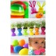 Set 4 Oua Plastic Daco, 4x6 cm, Multicolor, Oua Decorative, Decoratiuni Oua, Oua Plastic pentru Decor, Oua de Paste din Plastic, Oua de Paste de Pictat, Oua Plastic pentru Decorat, Oua Plastic Color, Oua Decorative Plastic, Oua pentru Decorat