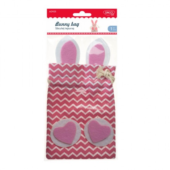 Saculet Daco Iepuras 29.6 cm, Multicolor, Material Textil, Saculet de Paste, Saculet Paste, Saculet pentru Dulciuri, Saculet Dulciuri, Saculeti Fetru, Saculeti Textil, Saculet Copii, Saculet pentru Copii, Saculet Accesorii