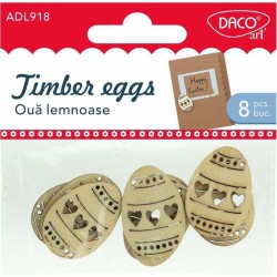 Oua Lemnoase DACO, 3.5x2.5, 8 Buc/Set, Culoare Natur, Accesorii Creatie, Accesorii Craft, Oua din Lemn, Oua Ornamente Paste, Oua de Lemn de Pictat, Decoratiuni Lemn Paste, Oua Lemn Figurine Decupate