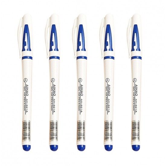 Pixuri Gel AIHAO, 48 Buc/Set, Varf 0.5 mm, Scriere Albastra, Corp din Plastic Alb/Albastru, Pixuri AIHAO 801A, Pixuri cu Gel, Pix cu Gel, Pixuri Albastre, Pix Albastru, Set Pixuri cu Gel, Set Pixuri cu Gel Albastru, Set Pixuri Scoala