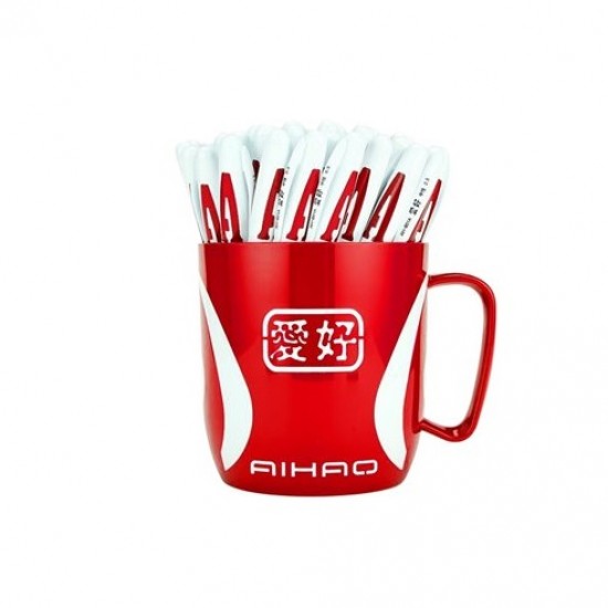 Pixuri Gel AIHAO, 48 Buc/Set, Varf 0.5 mm, Scriere Rosie, Corp din Plastic Alb/Rosu, Pixuri AIHAO 801A, Pixuri cu Gel, Pix cu Gel Rosu, Pixuri Scoala, Pixuri Rosii, Pix Rosu, Set Pixuri cu Gel, Set Pixuri Scoala, Set Pixuri Colorate