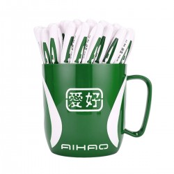 Pixuri Gel AIHAO, 48 Buc/Set, Varf 0.5 mm, Scriere Verde, Corp din Plastic Alb/Verde, Pixuri AIHAO 801A, Pixuri cu Gel, Pix cu Gel Verde, Pixuri Scoala, Pixuri Verzi, Pix Verde, Set Pixuri cu Gel, Set Pixuri Scoala, Set Pixuri Colorate