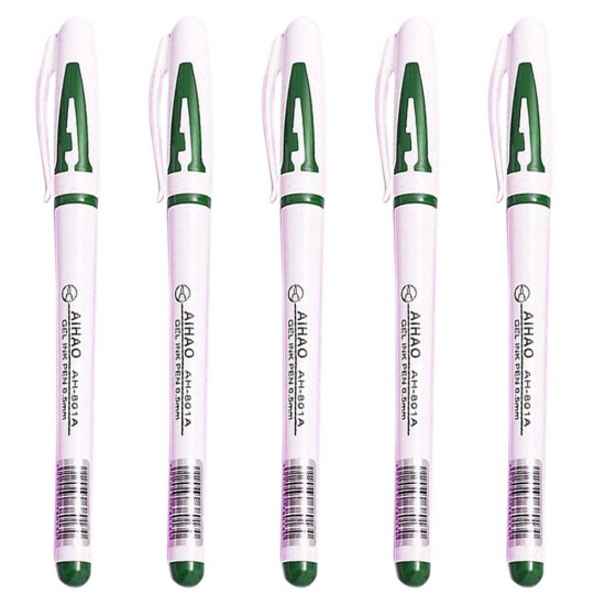 Pixuri Gel AIHAO, 48 Buc/Set, Varf 0.5 mm, Scriere Verde, Corp din Plastic Alb/Verde, Pixuri AIHAO 801A, Pixuri cu Gel, Pix cu Gel Verde, Pixuri Scoala, Pixuri Verzi, Pix Verde, Set Pixuri cu Gel, Set Pixuri Scoala, Set Pixuri Colorate