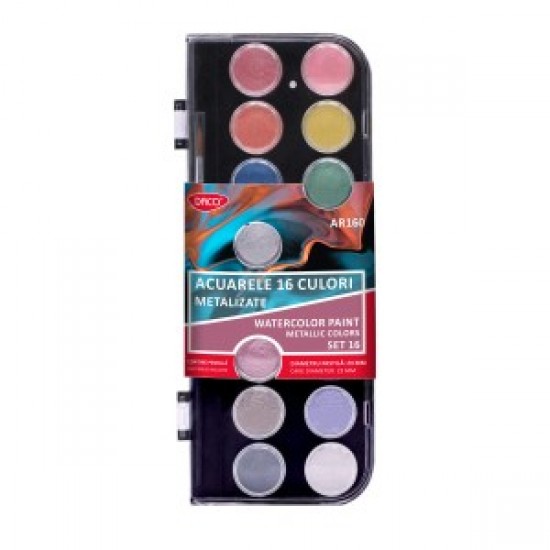 Acuarele 16 Culori Metalizate Daco Ar160