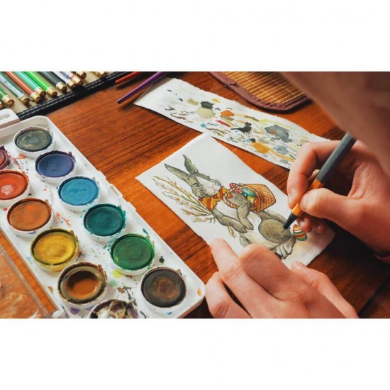 Acuarele DACO 36 Culori cu Pensula, Culori Pictura, Acuarele Scoala, Acuarele Pictura, Paleta de Acuarele, Set Culori Acuarele, Acuarele Scolare, Materiale Arta, Materiale de Pictura, Accesorii Pictura