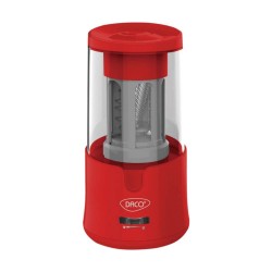 Ascutitoare Dubla Electrica Daco, 220V, cu container, pentru Creioane de 6/12 mm, Plastic, Rosie, Ascutitoare Dubla Electrica pentru Creioane, Ascutitoare Electrica cu Container, Ascutitori Electrice, Ascutitoare Scolara Electrica