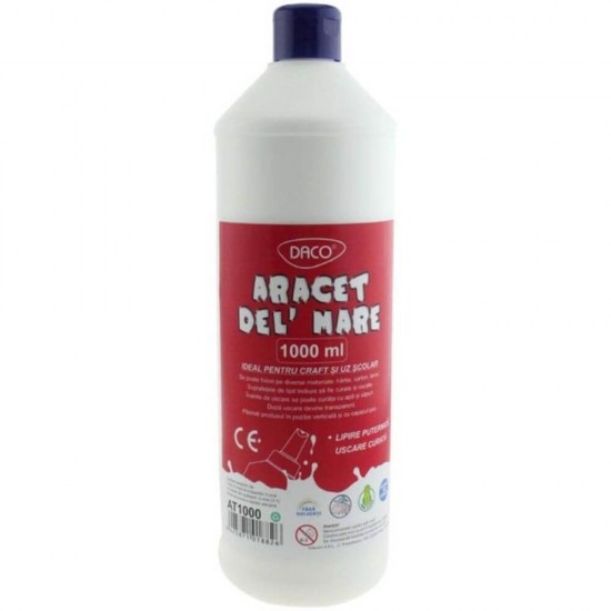 Aracet Del' Mare DACO, 1L, Aracet cu Lipire Puternica, Araceturi, Aracet pentru Lipit Hartia, Aracet pentru Scoala, Aracet pentru Lucru Manual, Aracet Scolar, Lipici Aracet, Lipiciuri Aracet