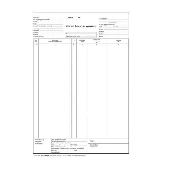 Aviz De Insotire A Marfii A4 150f Nep L03387