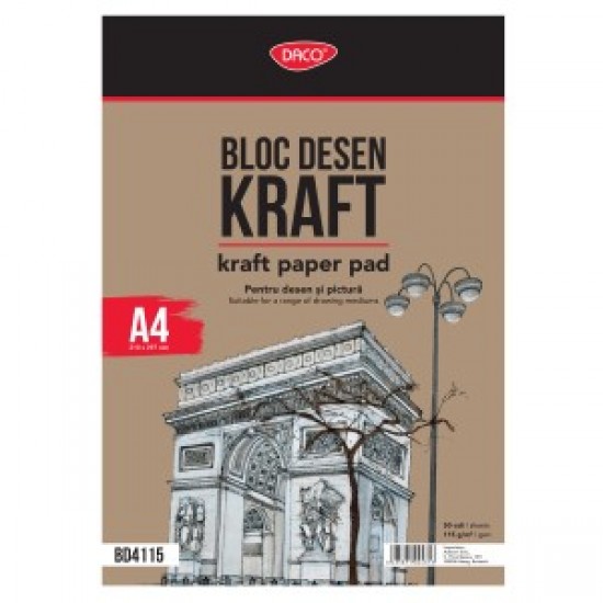 Bloc a4 hartie craft 115g 50 file daco bd4115