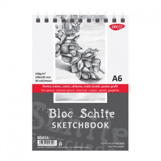 Bloc a6 schite 160gr 30 file daco bd616