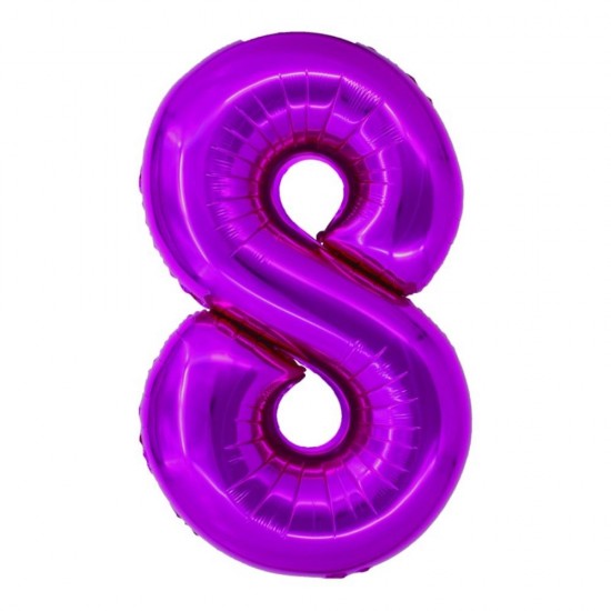 Balon Folie Cifra 8 Roz Daco, 100 cm