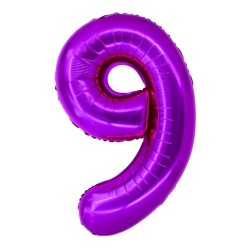 Balon Folie Cifra 9 Roz Daco, 100 cm