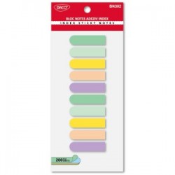 Bloc notes adeziv index plastic 5c pastel 45x12 daco bn302