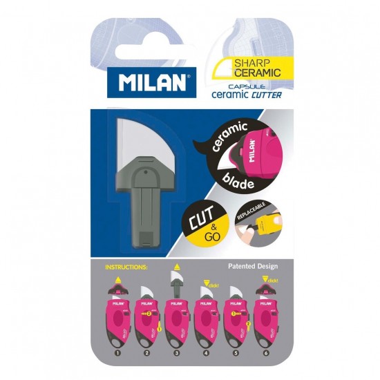 Rezerva Cutter Ceramic Milan, 1 Buc, Rezerva Cutter Milan cu Lama Ceramica, Rezerva Cutter Mic Milan, Rezerve Cuttere Milan cu Lame Ceramice