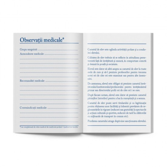 Carnet de Elev pentru Clasele V-VIII, Anul 2023