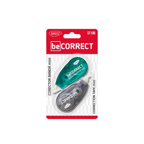Set 2 Mini Corectoare Banda Daco, Uscare Instanta, 5mm x 6m, Verde si Negru, Corector pentru Scriere, Banda Corectoare Uscata, Corector Banda, Corectoare Banda, Banda Corectoare pentru Scolari, Benzi Corectoare, Corectoare pentru Scoala