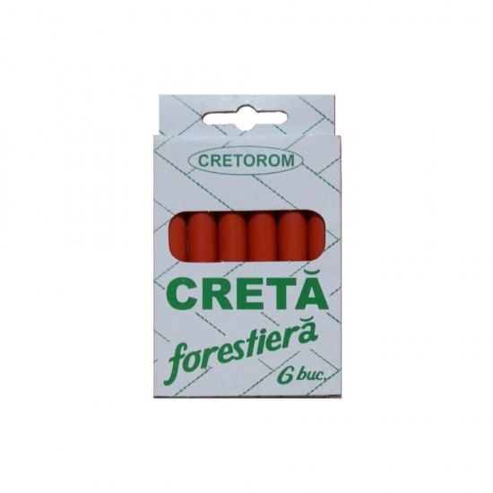 Creta Rotunda Forestiera, 6 Buc/Set, 120 mm, Culoare Rosie, Crete Forestiere, Crete Forma Rotunda, Creta Forestiera Rosie, Creta pentru Lemn, Creta Rosie