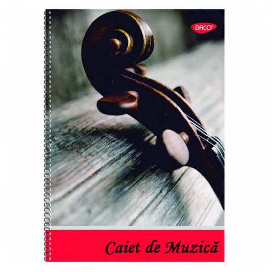 Caiet Muzica A4 DACO, Spiralat, 24 File, Coperta Policromie, Caiete Muzica, Caiet de Muzica Spiralat, Caiete Muzica cu Spirala, Caiete de Muzica, Caiet Muzica 24 File, Caiet de Muzica A4, Caiet de Muzica cu Portativ, Caiet cu Portativ
