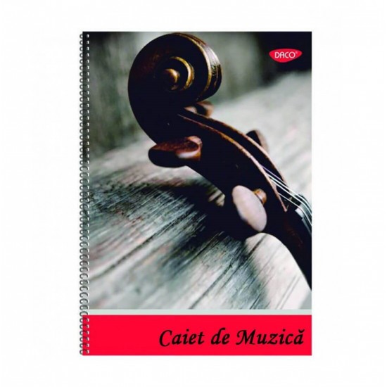 Caiet Muzica DACO, Fromar A4, 24 File, Mecanism Spiralat, Coperta Policromie, Caiete Muzica, Caiet de Muzica Spiralat, Caiete Muzica cu Spirala, Caiete de Muzica, Caiet Muzica 24 File, Caiet de Muzica A4, Caiet de Muzica cu Portativ, Caiet cu Portativ