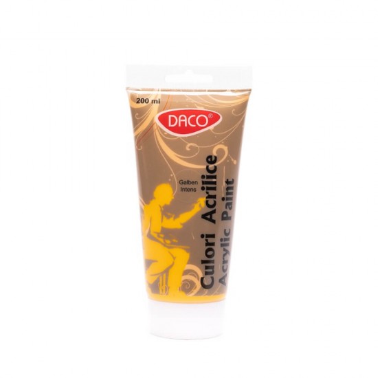 Vopsea Acril Daco 200 ml, Galben Intens, Culori Acrilice, Vopsea Acrilica, Vopsele Acrilice, Vopsea Galben Acril, Acrilica Galben, Acril Culoare Galben, Culoare Acril