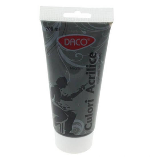 Vopsea Acril Daco 200 ml, Negru, Culori Acrilice, Vopsea Acrilica, Vopsele Acrilice, Vopsea Negru Acril, Acrilica Negru, Acril Culoare Negru, Culoare Acril