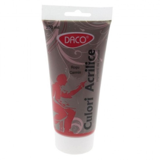 Vopsea Acril Daco 200 ml, Rosu Carmin, Culori Acrilice, Vopsea Acrilica, Vopsele Acrilice, Vopsea Rosu Acril, Acrilica Rosu, Acril Culoare Rosu, Culoare Acril