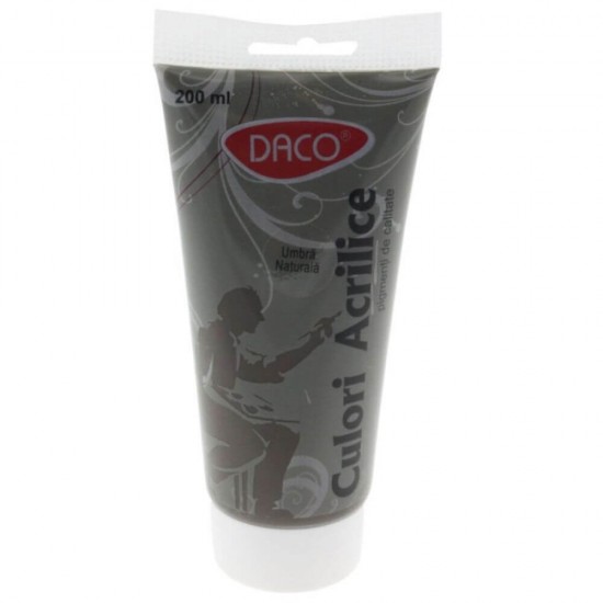 Vopsea Acril DACO Umbra Naturala, 200 ml, Tempera Acrilica, Culori Acrilice, Vopsea Acrilica, Vopsele Acrilice, Tempera Acril, Vopsea Umbra Naturala, Acrilica Umbra, Acril Culoare Umbra Naturala, Culori pentru Pictat, Culori Pictura, Culori pentru Desen