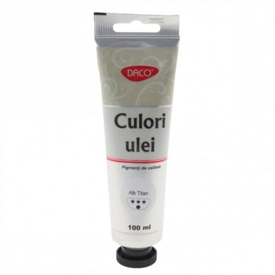 Vopsea Ulei Alb Titan DACO, 100 ml, Culoare Ulei, Vopsele Ulei, Acuarele, Culori Ulei, Vopsea Ulei, Culori pentru Pictura, Culori Ulei Alb Titan, Vopsele Ulei Alb Titan, Culori de Ulei