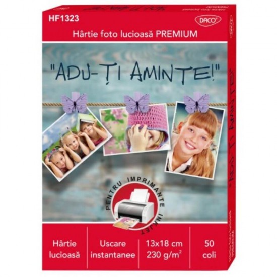 Hartie Foto DACO, 13x18 cm, 50 Coli/Top, 230 g/mÂ², pentru Imprimanta Ink-Jet, Hartie Foto, Hartie Foto 13x18, Hartie Foto Lucioasa, Hartie Foto Glossy, Hartie Foto Ink-Jet, Hartie Fotografica, Hartie Foto Daco, Hartie Foto 230 g, Hartie Tip Foto