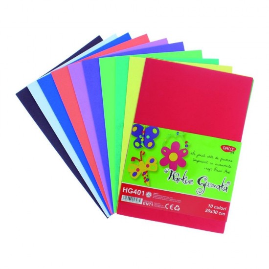 Set 10 Coli Hartie Gumata A4 Daco Art, 10 Culori, Coli Hartie, Hartie Decorativa, Hartie pentru Decoratiuni, Hartie pentru Decoratiuni, Hartie Gumata, Coli  Gumate, Hartie Gumata