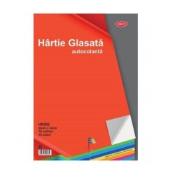 Hartie Glasata Autocolanta Lucioasa DACO, 24x34 cm, 10 Coli/Top, 10 Culori, Hartie Glasata Autocolanta, Hartie Glasata, Hartie Glase Autocolanta, Hartie Glasata Lucioasa, Hartie Glasata Colorata, Hartie Autocolanta Colorata, Rechizite Scolare