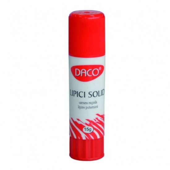 Lipici Solid DACO, 15 g, Material PVP, Lipici pentru Uz Scolar, Lipici Scoala, Lipici Solid Mic, Lipici Solid, Lipici pentru Craft, Lipici Daco Solid, Lipici din PVP, Lipici Solid cu Uscare Rapida, Lipici Solid Rezistent