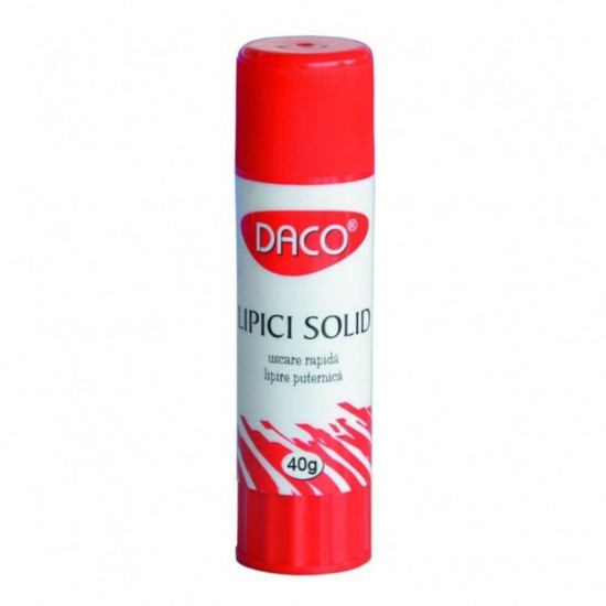 Lipici Solid DACO, 40 g, Material PVP, Lipici pentru Uz Scolar, Lipici Scoala, Lipici Solid Mic, Lipici Solid, Lipici pentru Craft, Lipici Daco Solid, Lipici din PVP, Lipici Solid cu Uscare Rapida, Lipici Solid Rezistent