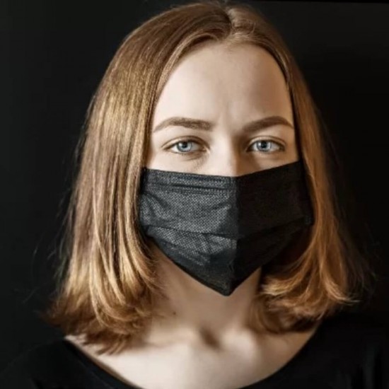 Set 50 Masti Medicale Serix, Tip 2R, 3 Straturi, de Unica Folosinta, Negru