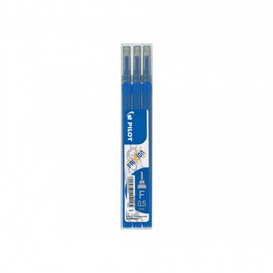 Set 3 Rezerve Roller PILOT Frixion, 0.5 mm, Albastru, Rezerve Rollere cu Gel Termosensibil, Rezerve pentru Rollere 0.5 mm, Rezerva pentru Roller PILOT, Rezerve Mina Albastra Roller, Seturi de Rezerve pentru Roller PILOT, Rezerve PILOT FRIXION