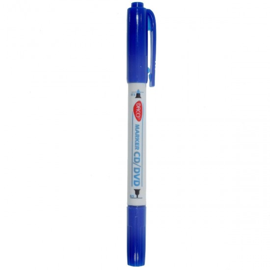 Markere Cd/dvd Daco, Doua Capete De Scriere, Varf 0.5-1 Mm, Culoare Albastru