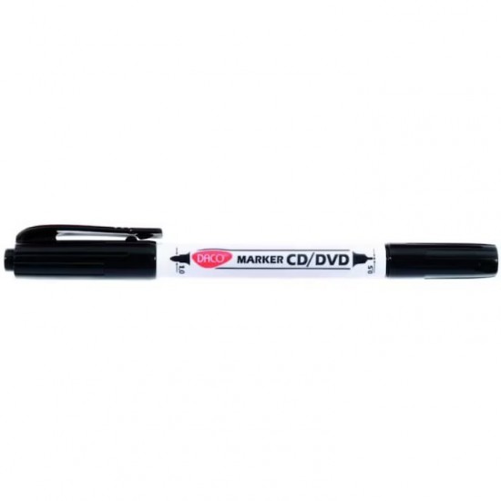 Markere Cd/dvd Daco, Doua Capete De Scriere, Varf 0.5-1 Mm, Culoare Negre