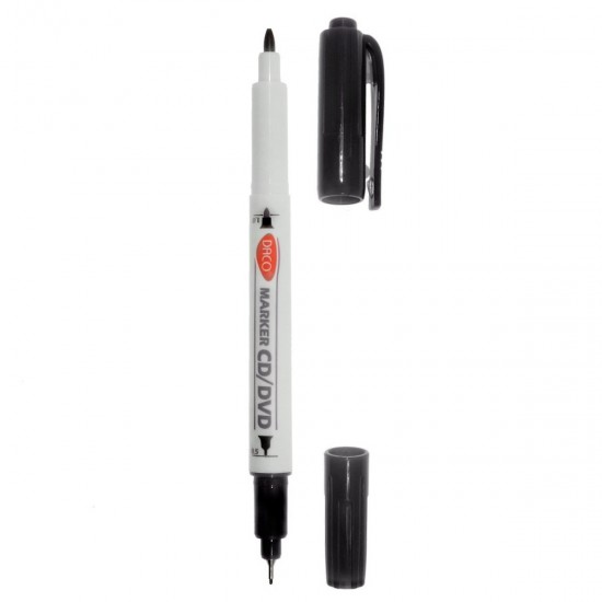 Markere Cd/dvd Daco, Doua Capete De Scriere, Varf 0.5-1 Mm, Culoare Negre