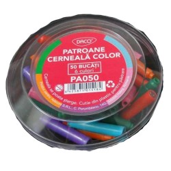Patroane Cerneala Daco, 6 Culori, 50 Buc/Cutie, Rezerva pentru Stilou, Rezerve Patroane Daco, Patron pentru Stilou, Patroane Cerneala de Diferite Culori, Cutie cu Patroane Colorate, Patroane Stilou cu Cerneala Colorata