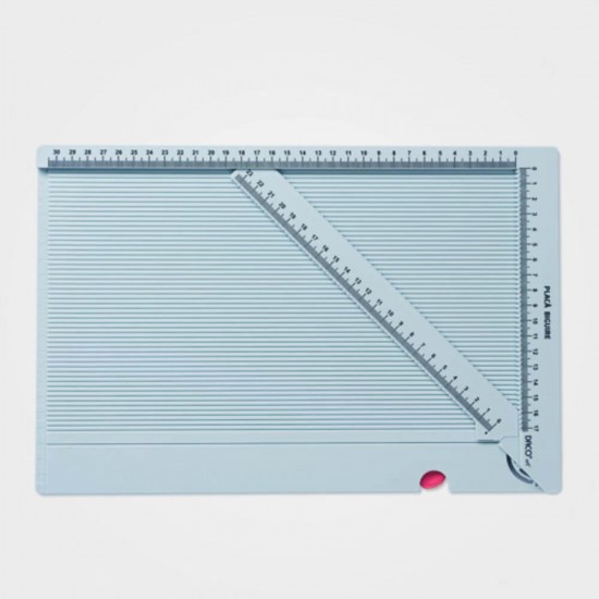 Placa Biguire Daco si Cutit Biguire, 30.5x17 cm, Plastic, Albastru, pentru Confectionarea Felicitarilor si Plicurilor, Set Cutit si Placa Biguire Multifunctionala, Placa Biguit Hartie, Placi Biguire Hartii, Cutit Biguit Hartie