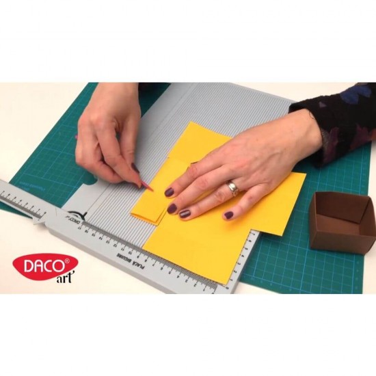 Placa Biguire Daco si Cutit Biguire, 30.5x17 cm, Plastic, Albastru, pentru Confectionarea Felicitarilor si Plicurilor, Set Cutit si Placa Biguire Multifunctionala, Placa Biguit Hartie, Placi Biguire Hartii, Cutit Biguit Hartie