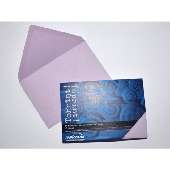 Plicuri Lila C6 DACO, 25 Buc/Set, 162x114 mm, 120 g/mÂ², cu Clapeta Gumata, Plic Lila, Plic Colorat, Plicuri cu Clapeta Gumata, Plicuri C6 cu Clapeta Gumata, Plicuri cu Inchidere Gumata, Plicuri Colorate, Plicuri C6 Colorate